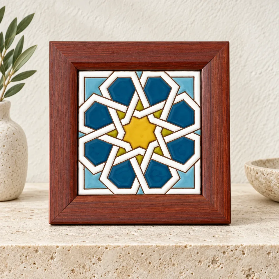 Premium front view of Turquoise Geometric Star